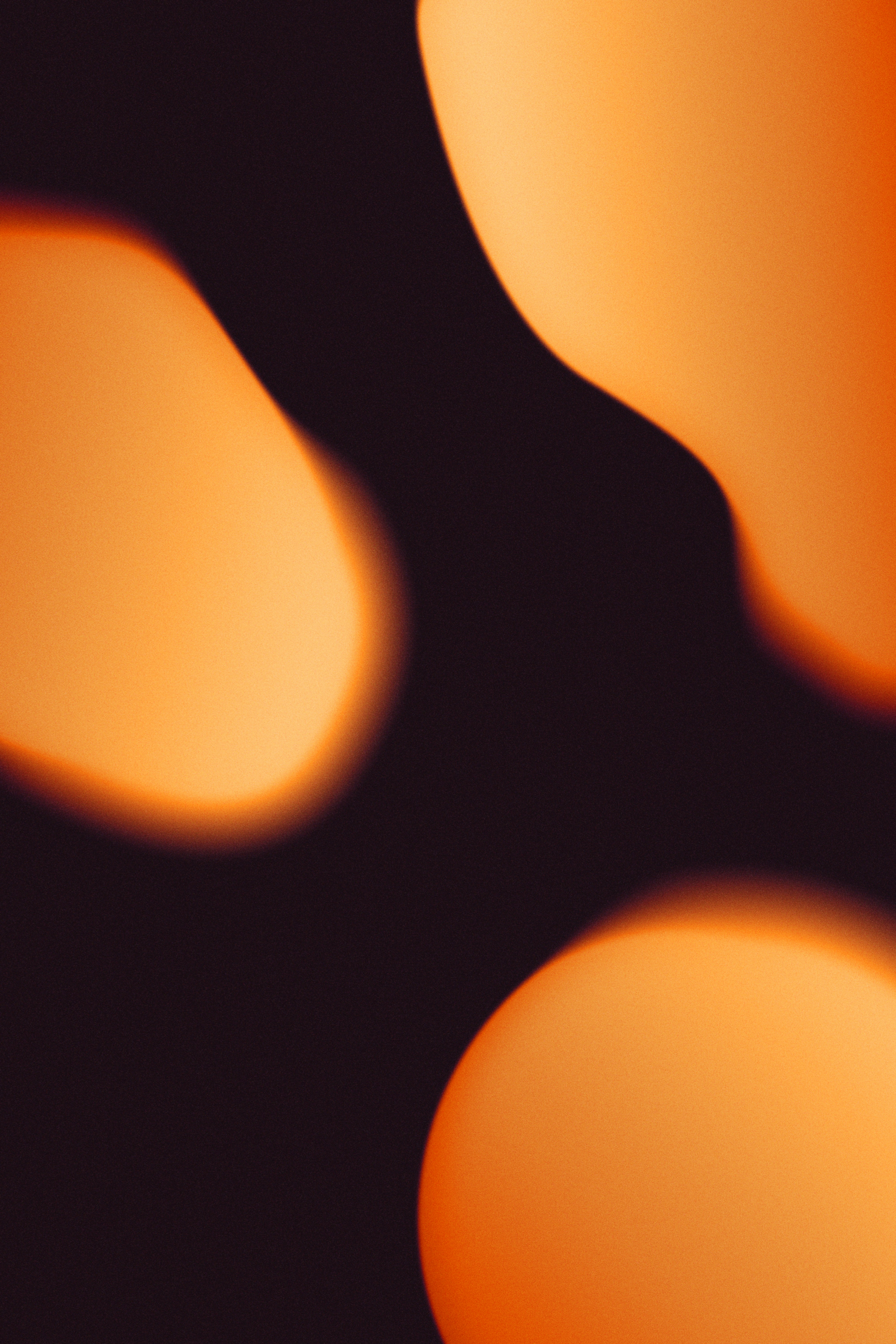 Abstract photo of organic black shadow shapes cast against a soft orange surface, creating a fluid, high-contrast composition.